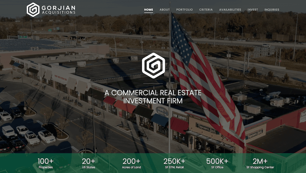 Gorjian Acquisitions Website Preview